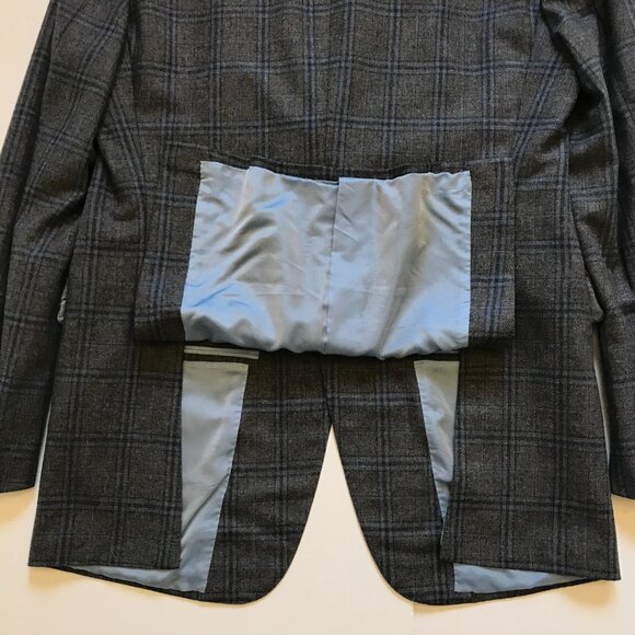 Sartoria Partenopea Napoli Sport Coat Jacket Mens 52 40 Gray Blue Two Button - Picture 11 of 12